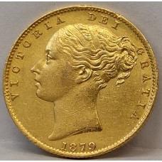 AUSTRALIA 1879 . ONE 1 SOVEREIGN . SYDNEY . GOLD . SHIELD
